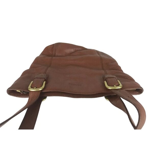 Guess Womens Brown Leather Inner Pockets Adjustable Double Handles Shoulder Bag - Picture 3 of 11